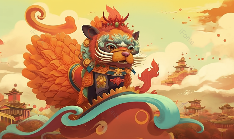 中国新年春节年兽插画,插画/手绘图,插画/手绘图库,插画/手绘图下载,插画/手绘